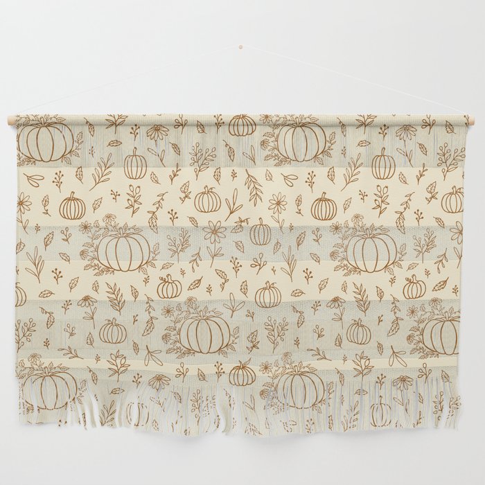 Floral Ink Pumpkin Pattern Wall Hanging Gallery Image 1