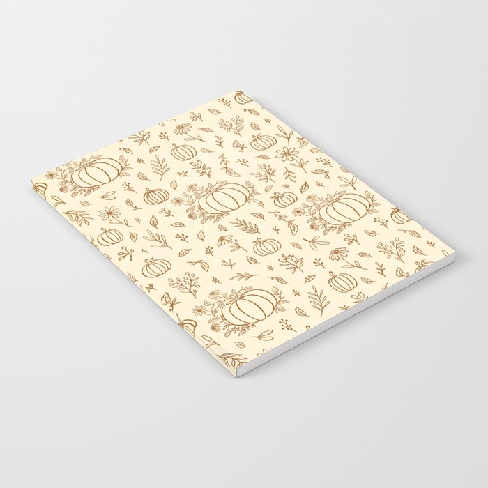 Floral Ink Pumpkin Pattern Notebook Gallery Image 1