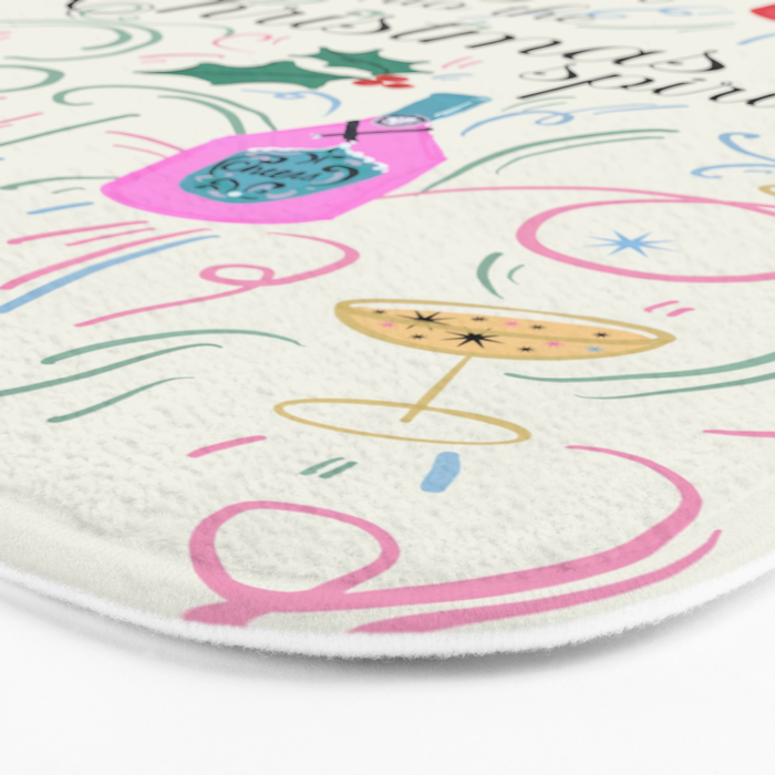 Festive holiday drinks illustration Bath Mat Gallery Image 3