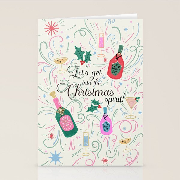 Festive holiday drinks illustration Stationery Card Gallery Image 1