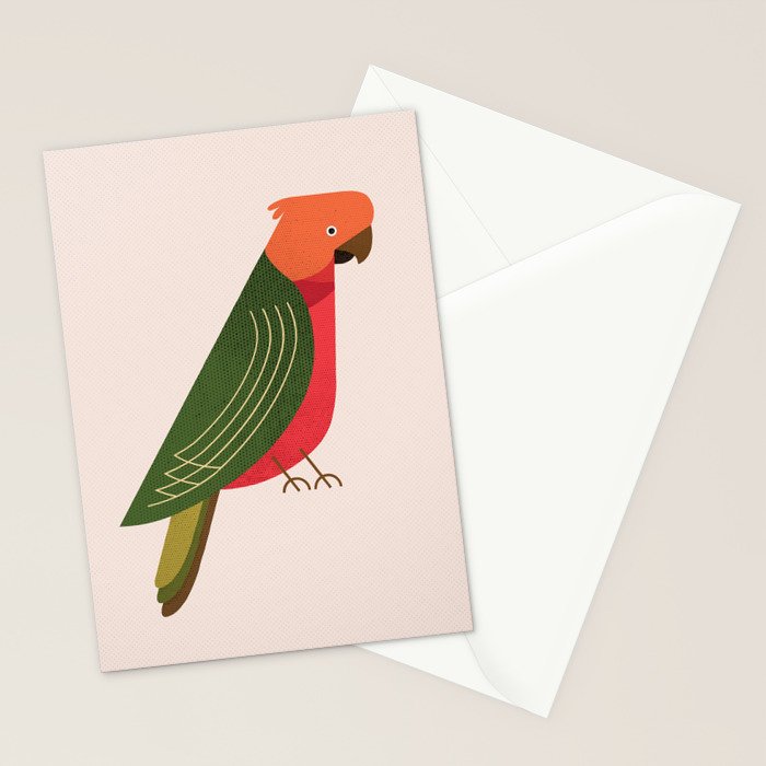 Whimsy Australian King Parrot Stationery Card Gallery Image 2