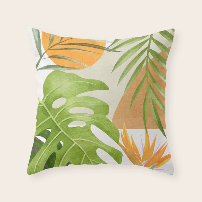Abstract Art Tropical Leaves 20 Throw Pillow Gallery Image 6