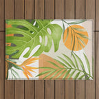 Abstract Art Tropical Leaves 20 Outdoor Rug Gallery Image 1
