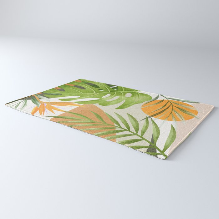Abstract Art Tropical Leaves 20 Rug Gallery Image 3