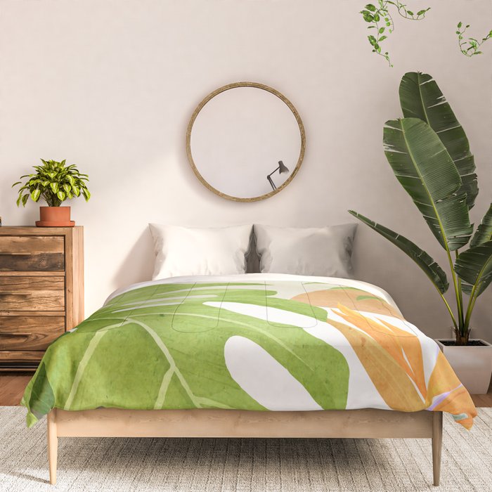 Abstract Art Tropical Leaves 20 Comforter Gallery Image 3
