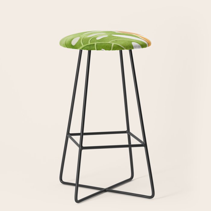 Abstract Art Tropical Leaves 20 Stool Gallery Image 1