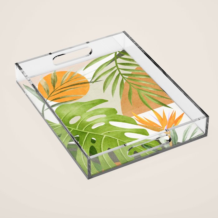 Abstract Art Tropical Leaves 20 Acrylic Tray Gallery Image 1