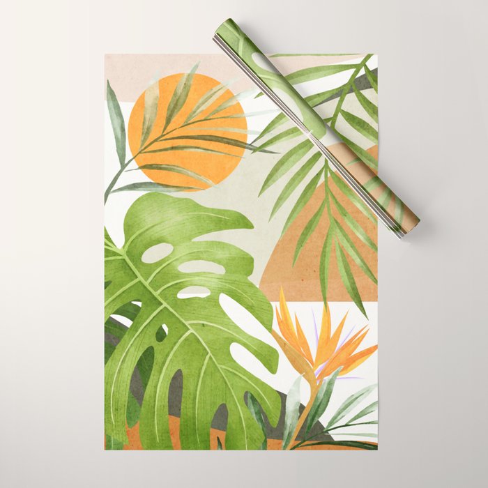Abstract Art Tropical Leaves 20 Wrapping Paper Gallery Image 1