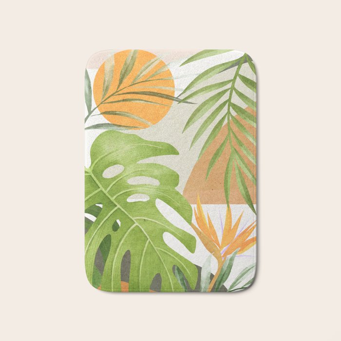 Abstract Art Tropical Leaves 20 Bath Mat Gallery Image 1