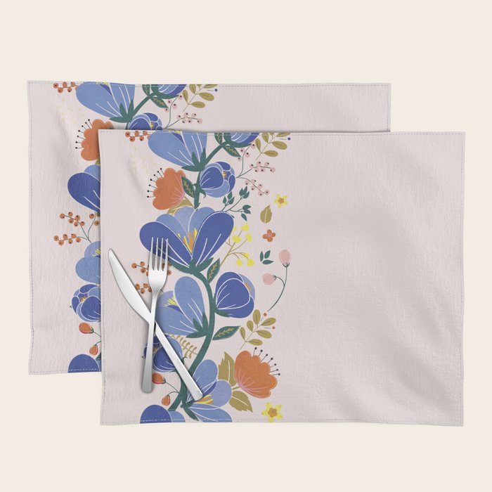 folk spring flowers no2 Placemat Gallery Image 1