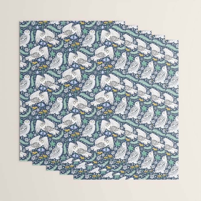 Snowy Owls on a Snowy Eve Wrapping Paper Gallery Image 3