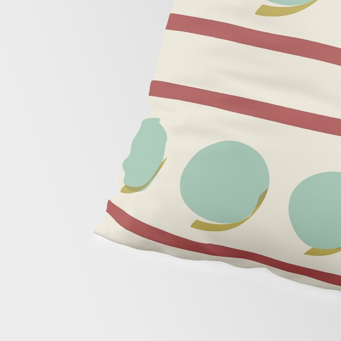 Rust and Light Teal Modern Circles and Lines Pillow Sham Gallery Image 4