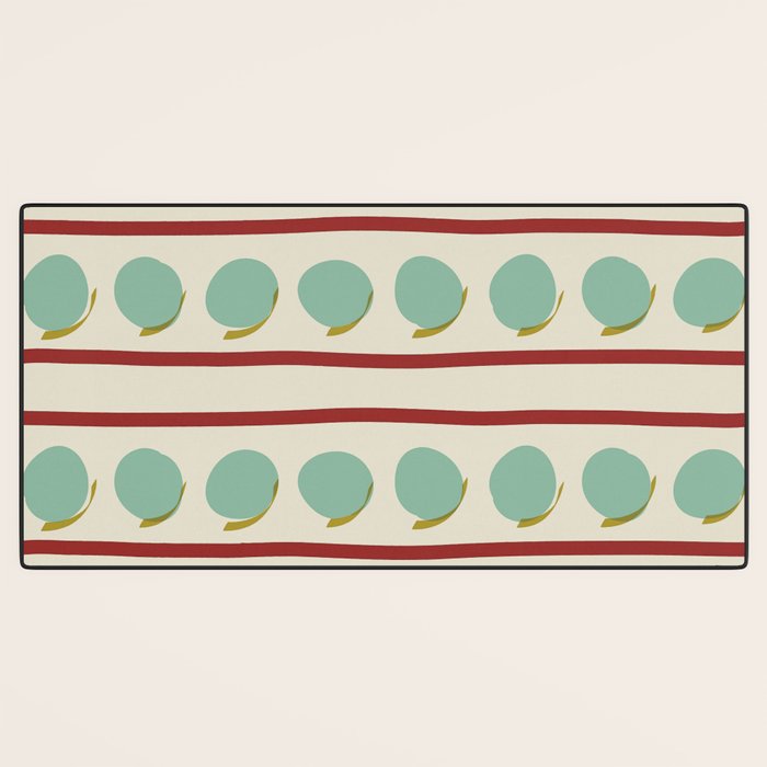 Rust and Light Teal Modern Circles and Lines Desk Mat Gallery Image 3