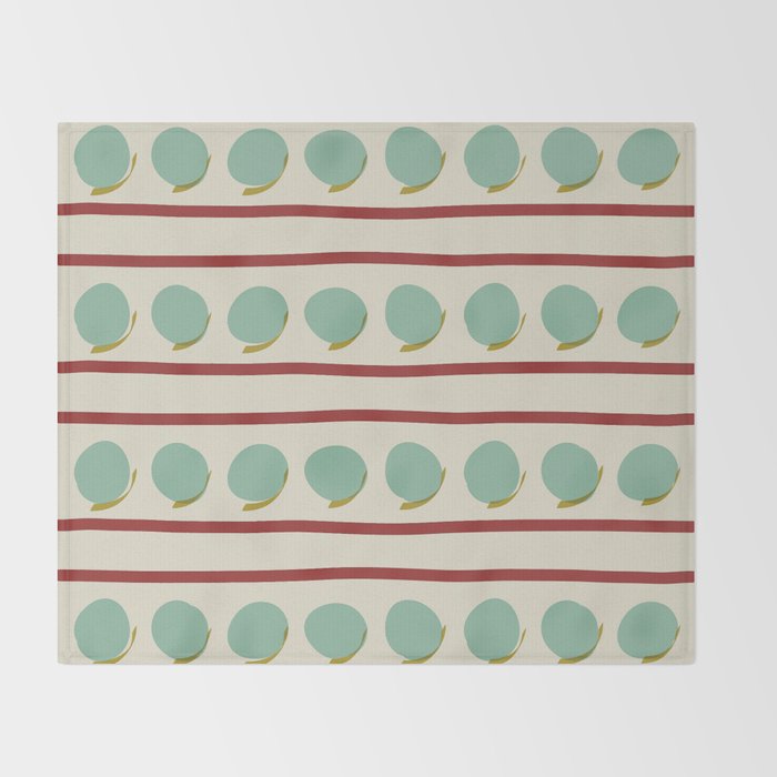 Rust and Light Teal Modern Circles and Lines Throw Blanket Gallery Image 2