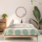 Rust and Light Teal Modern Circles and Lines Comforter Gallery Image 3