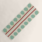 Rust and Light Teal Modern Circles and Lines Yoga Mat Gallery Image 1