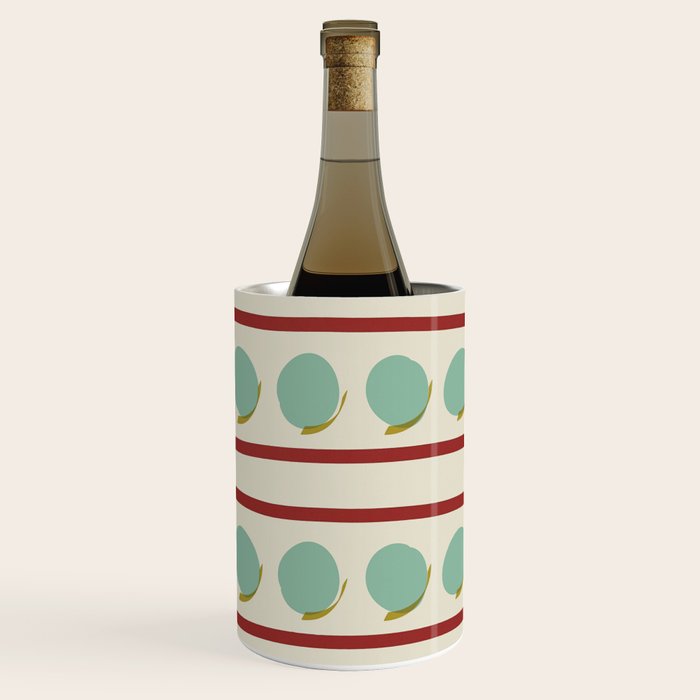 Rust and Light Teal Modern Circles and Lines Wine Chiller Gallery Image 3
