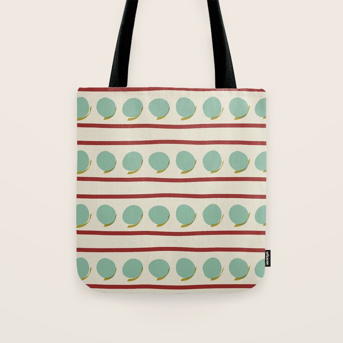 Rust and Light Teal Modern Circles and Lines Tote Bag Gallery Image 1