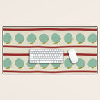 Rust and Light Teal Modern Circles and Lines Desk Mat Gallery Image 1