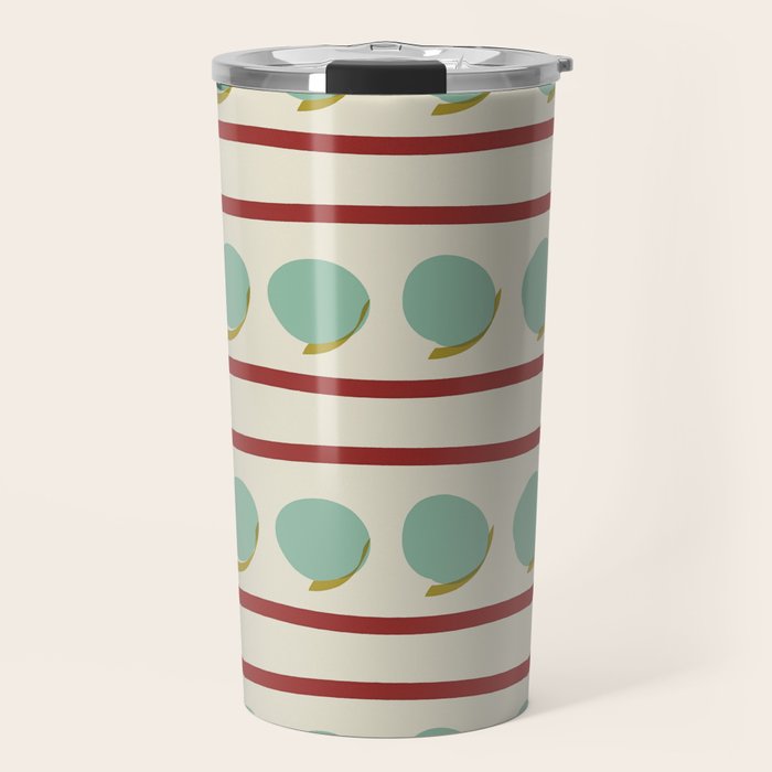 Rust and Light Teal Modern Circles and Lines Travel Mug Gallery Image 1