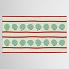 Rust and Light Teal Modern Circles and Lines Tablecloth Gallery Image 2
