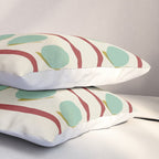 Rust and Light Teal Modern Circles and Lines Pillow Sham Gallery Image 3