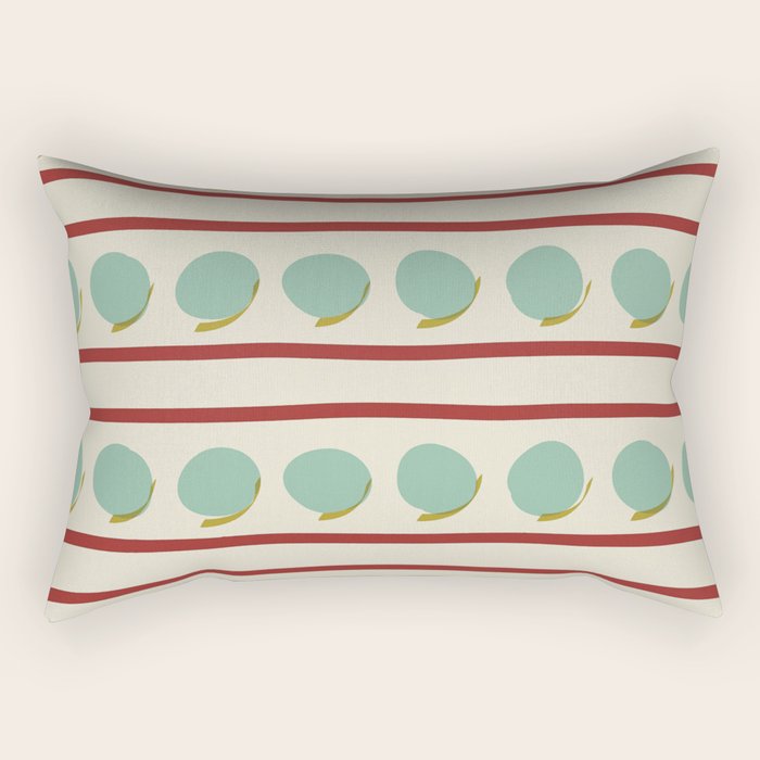 Rust and Light Teal Modern Circles and Lines Rectangular Pillow Gallery Image 2