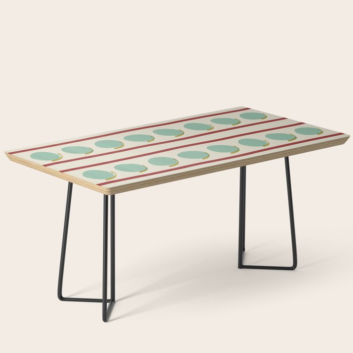 Rust and Light Teal Modern Circles and Lines Coffee Table Gallery Image 1