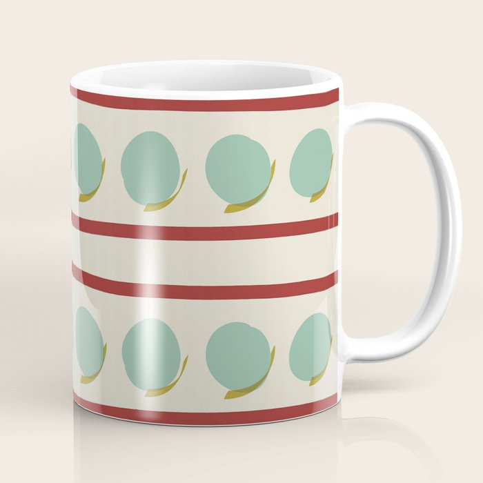 Rust and Light Teal Modern Circles and Lines Coffee Mug Gallery Image 1