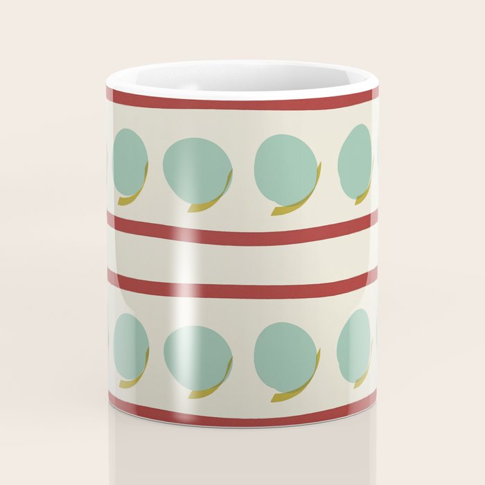 Rust and Light Teal Modern Circles and Lines Coffee Mug Gallery Image 4