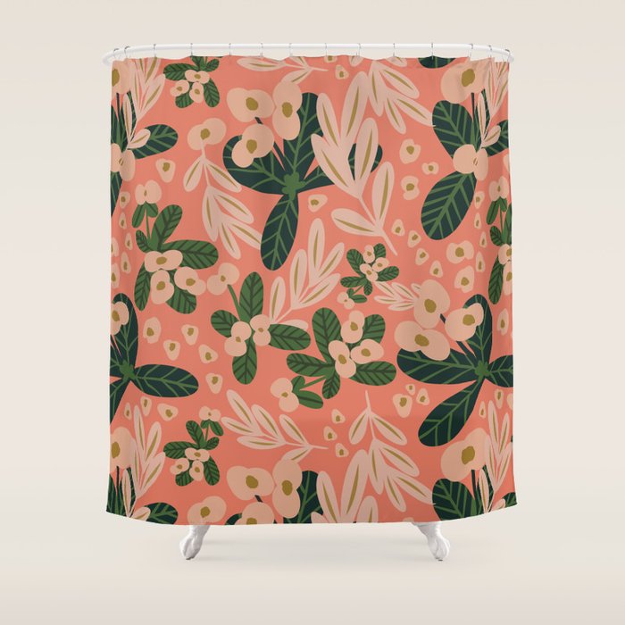 Poppy Pine (pink) Shower Curtain Gallery Image 1