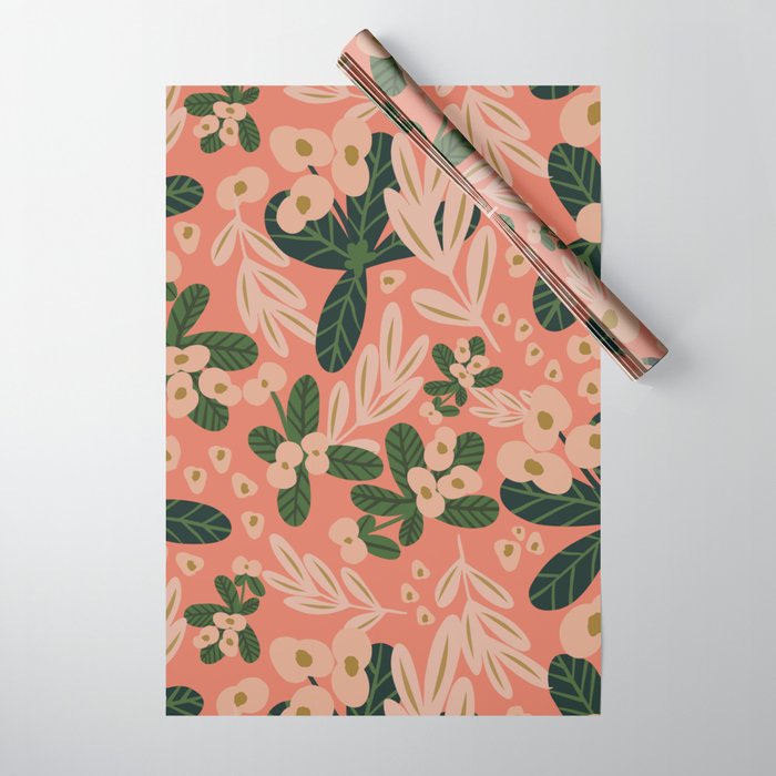 Poppy Pine (pink) Wrapping Paper Gallery Image 1