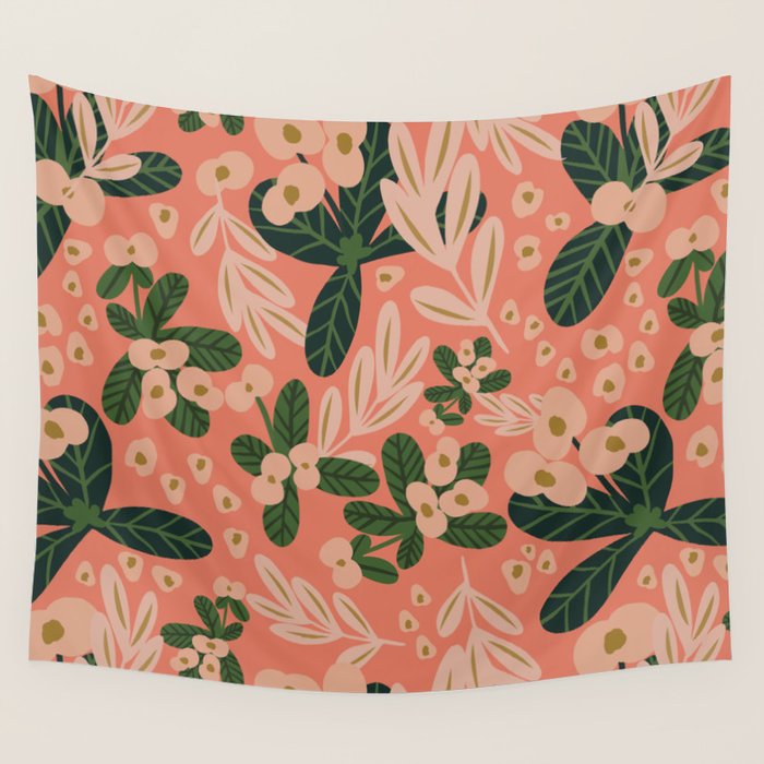 Poppy Pine (pink) Wall Tapestry Gallery Image 4