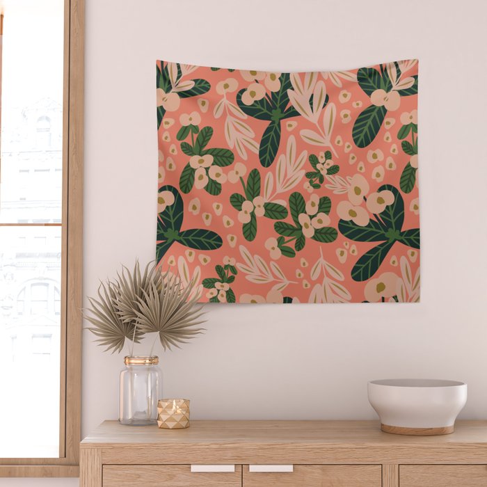 Poppy Pine (pink) Wall Tapestry Gallery Image 2