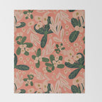 Poppy Pine (pink) Throw Blanket Gallery Image 2