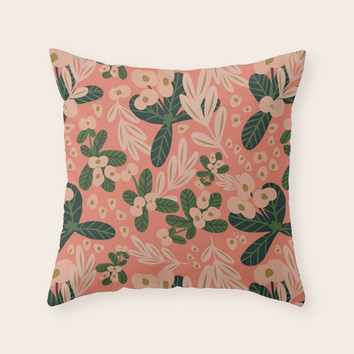 Poppy Pine (pink) Throw Pillow Gallery Image 6