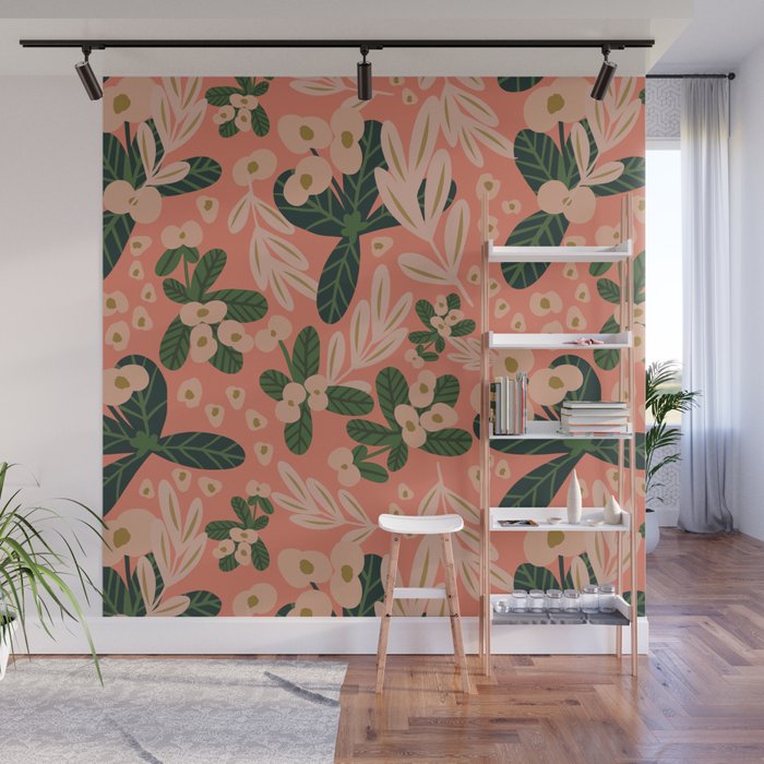 Poppy Pine (pink) Wall Mural Gallery Image 1