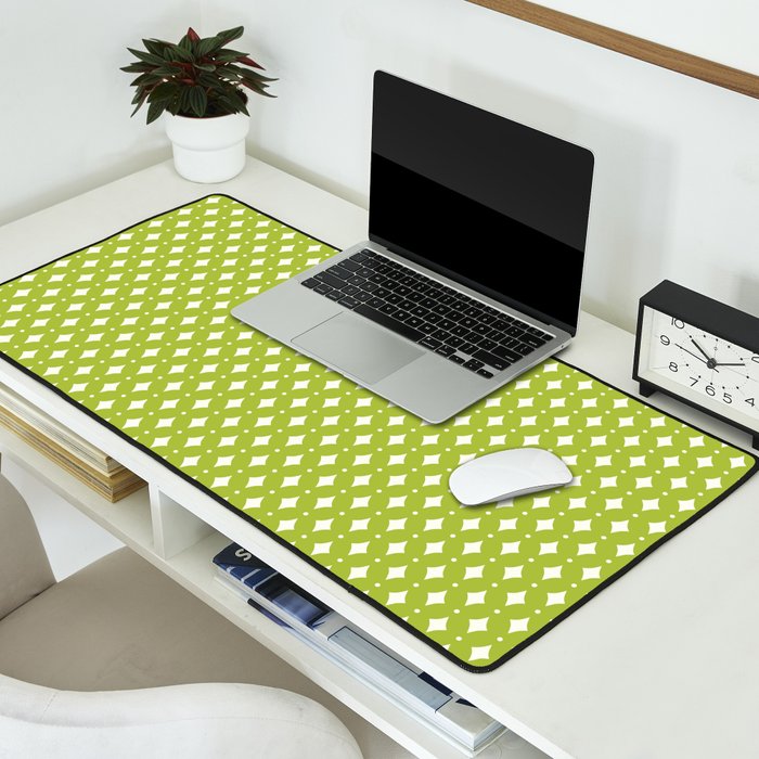 Vintage Stars XVIII Chartreuse Green Desk Mat Gallery Image 2