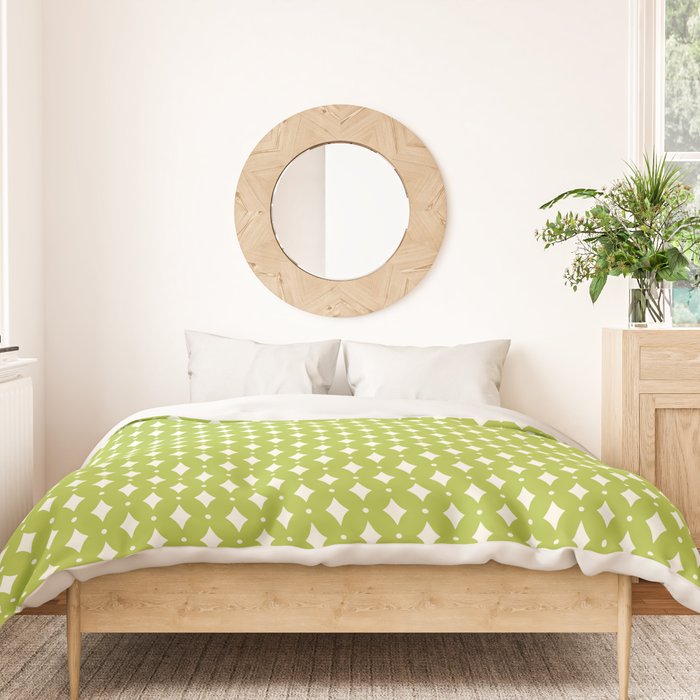 Vintage Stars XVIII Chartreuse Green Duvet Cover Gallery Image 3