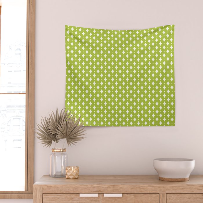 Vintage Stars XVIII Chartreuse Green Wall Tapestry Gallery Image 2