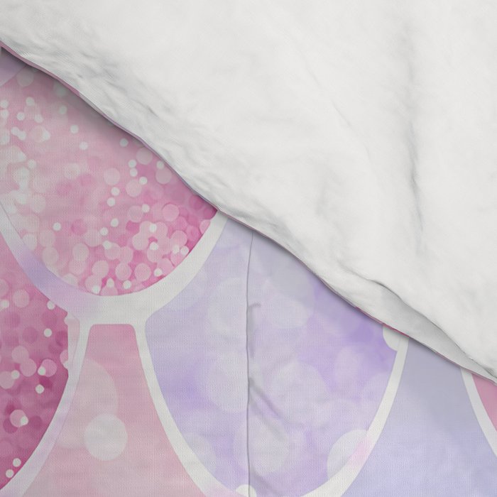 Cute Mermaid Pattern, Light Pink, Purple, Teal Comforter Gallery Image 4
