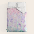 Cute Mermaid Pattern, Light Pink, Purple, Teal Duvet Cover Gallery Image 6