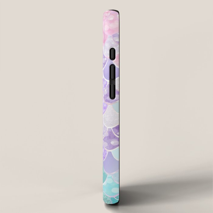 Cute Mermaid Pattern, Light Pink, Purple, Teal iPhone Case Gallery Image 2