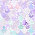 Cute Mermaid Pattern, Light Pink, Purple, Teal Coffee Mug Gallery Image 2