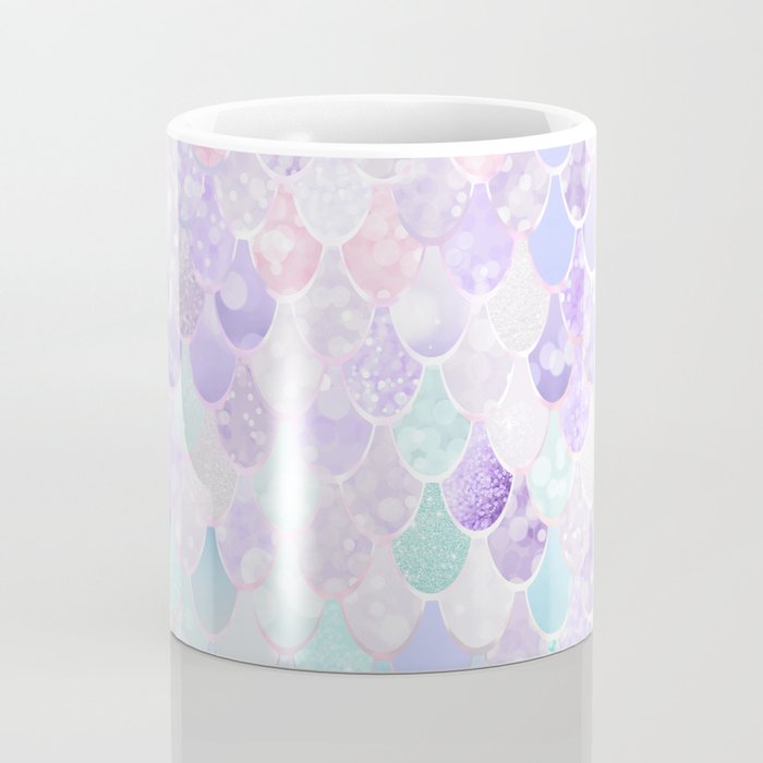 Cute Mermaid Pattern, Light Pink, Purple, Teal Coffee Mug Gallery Image 4