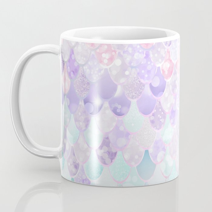 Cute Mermaid Pattern, Light Pink, Purple, Teal Coffee Mug Gallery Image 3