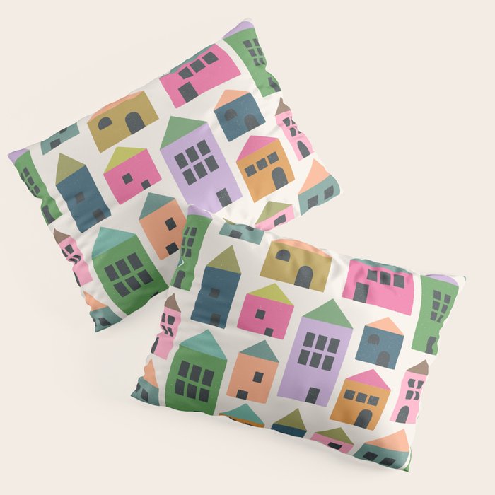 Happy Houses - Multi-colored Pillow Sham Gallery Image 3