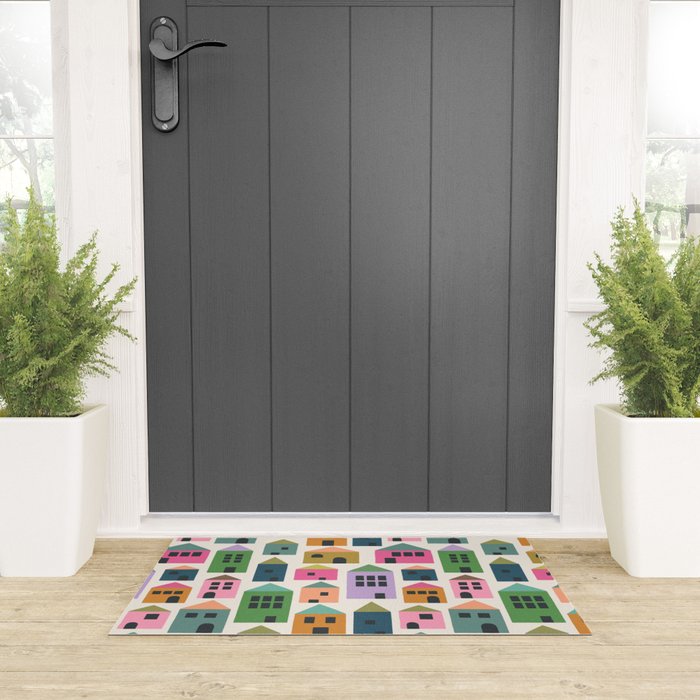 Happy Houses - Multi-colored Welcome Mat Gallery Image 3