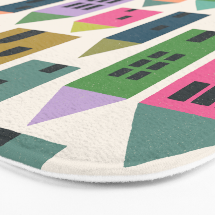 Happy Houses - Multi-colored Bath Mat Gallery Image 3