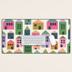 Happy Houses - Multi-colored Desk Mat Gallery Image 1
